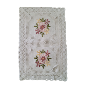 Individual Para Mesa Crochet Floral Blanco