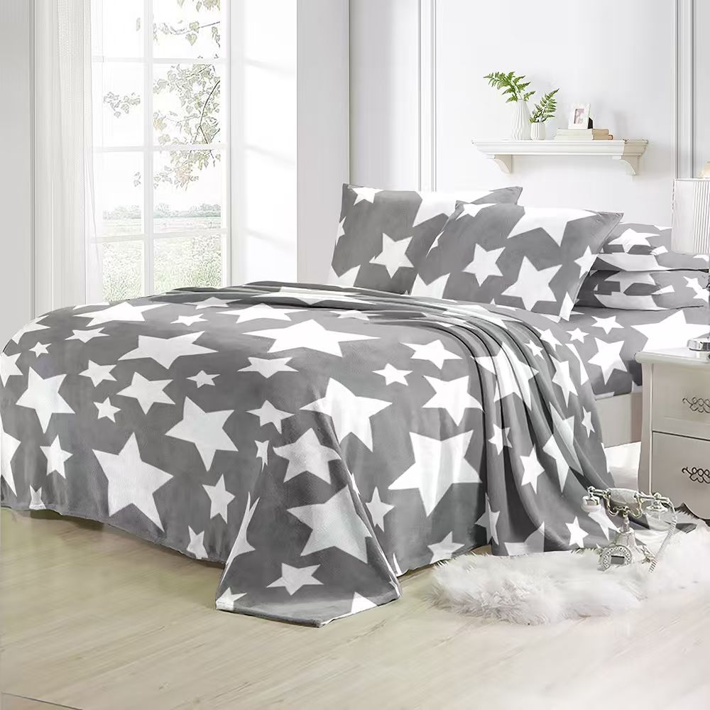 Cobijas Majestic Imperial Piel de Durazno estrellas grises