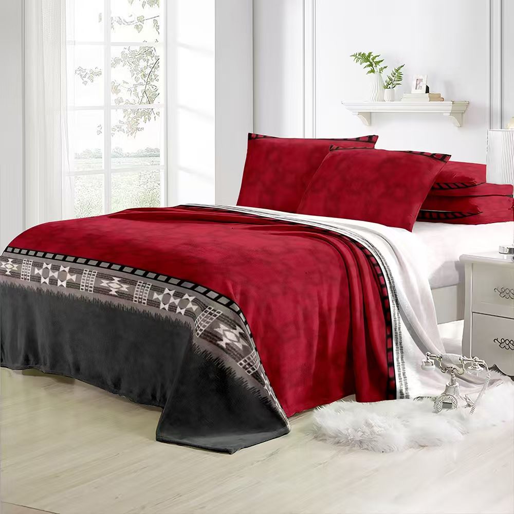 Cobijas Majestic Imperial Piel de Durazno rojo negro