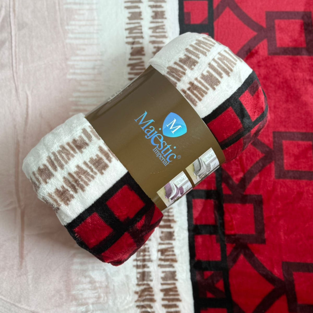 Cobijas Majestic Imperial Piel de Durazno rojo negro