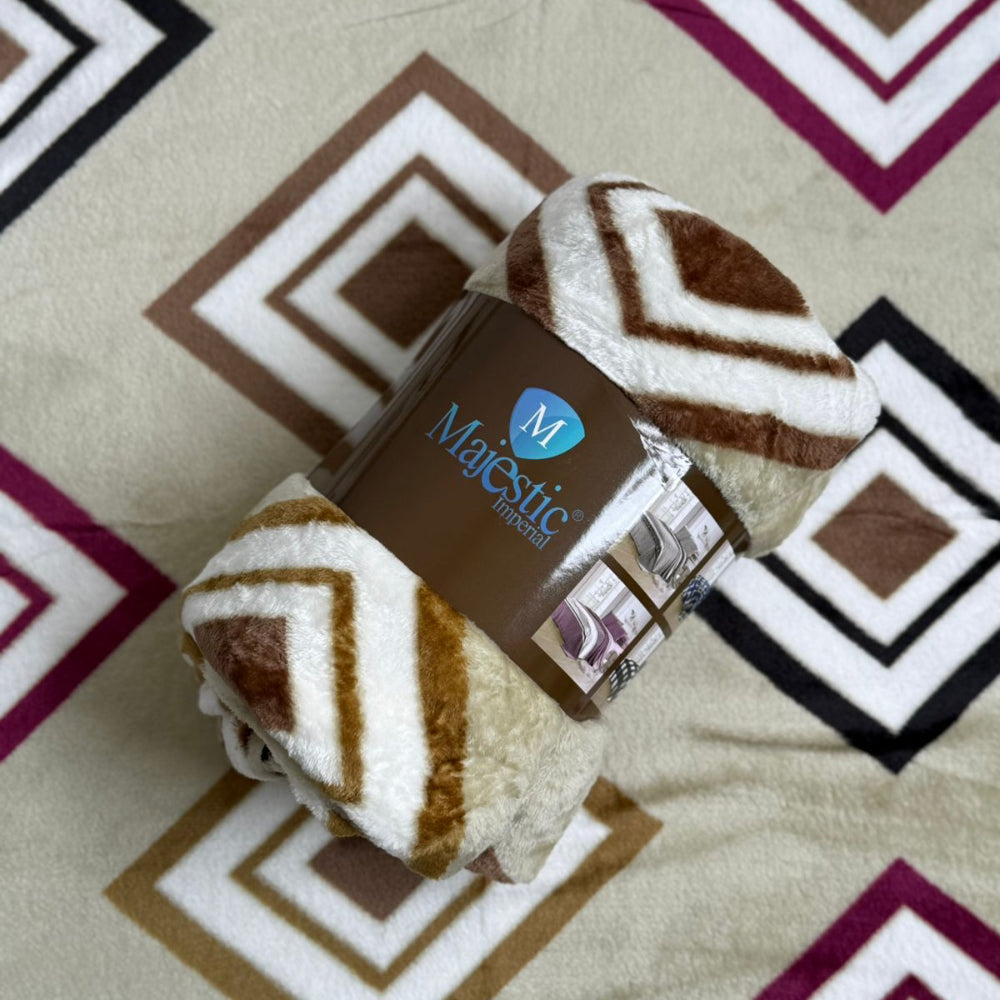 Cobijas Majestic Imperial Piel de Durazno rombos beige