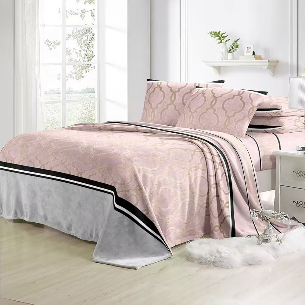 Cobijas Majestic Imperial Piel de Durazno palo de rosa lineas