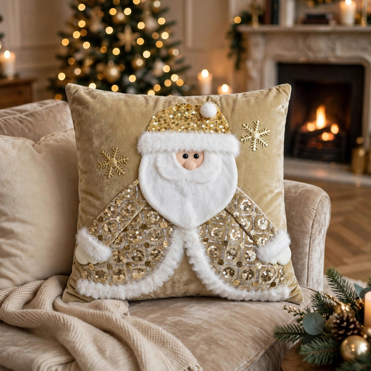 Forro Para Cojín Country Navideño