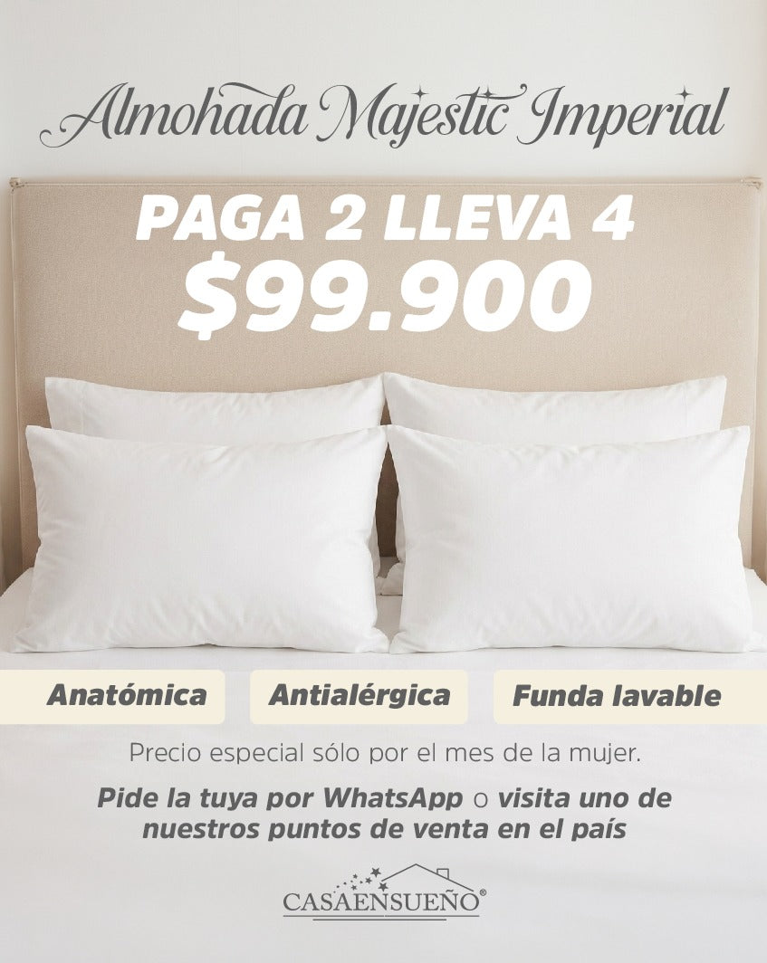 Paga 2 lleva 4 Almohada Majestic Imperial