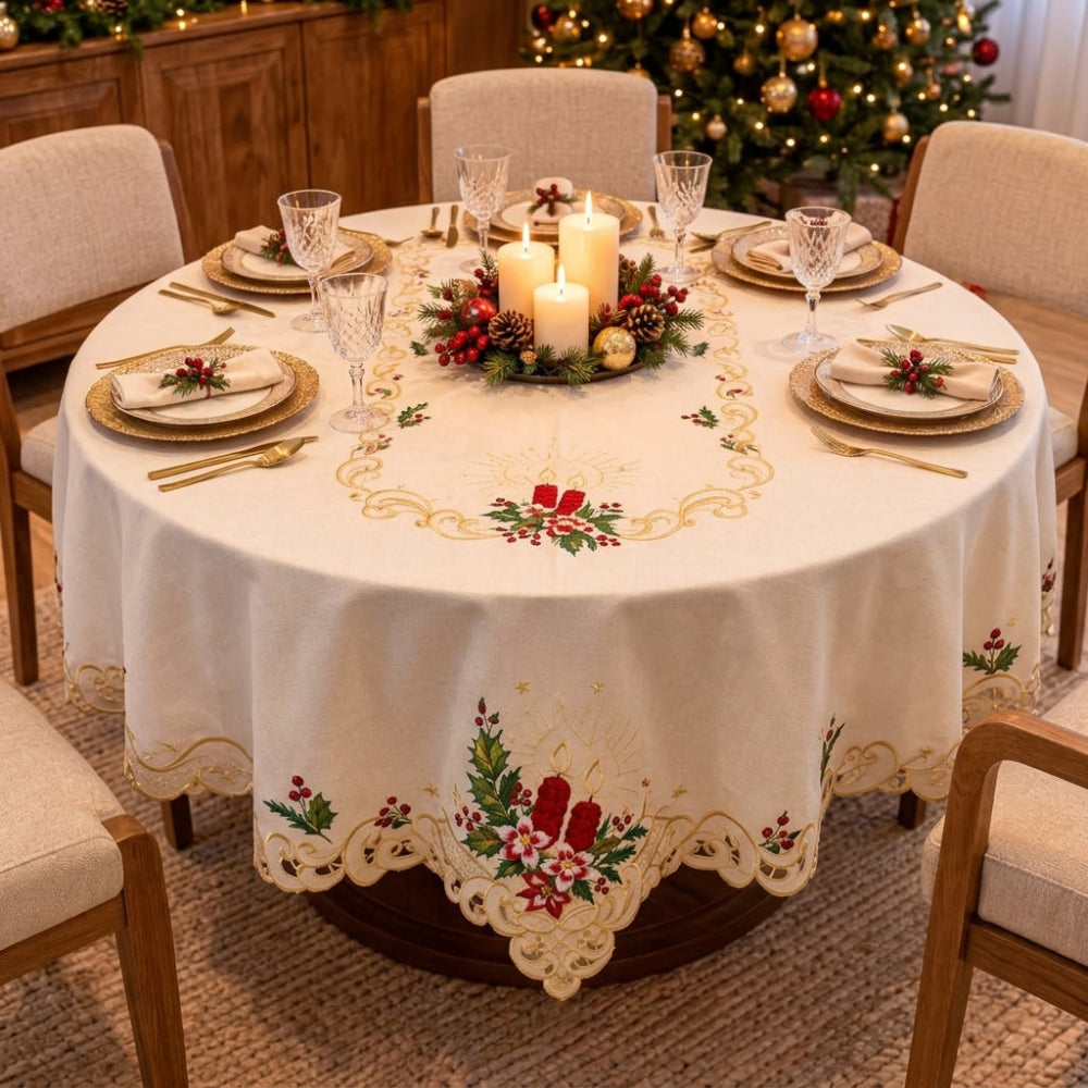 Mantel Navideño Redondo