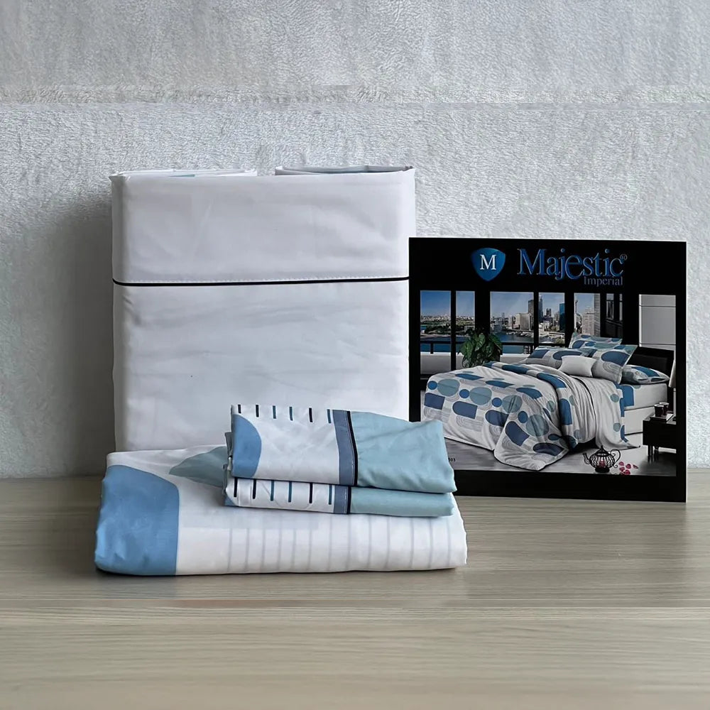 Sábana Majestic Imperial Real Circulos Azul