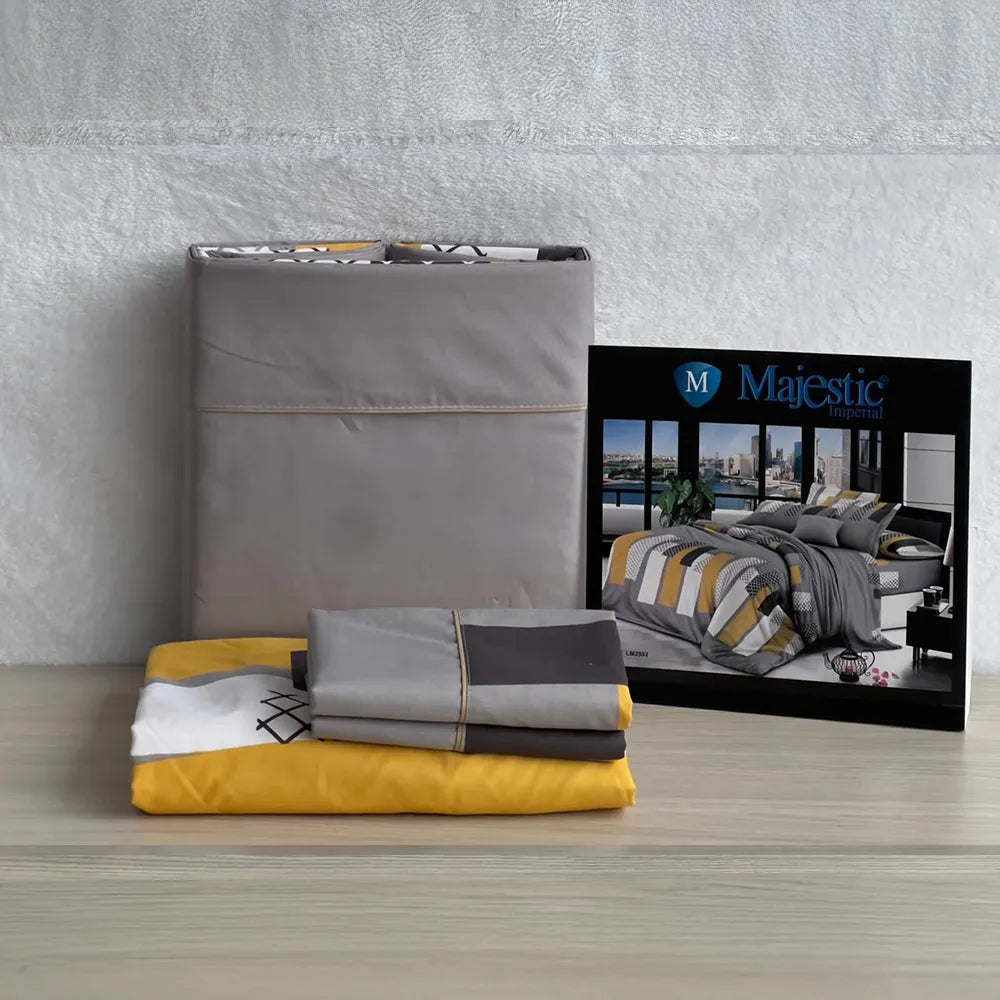 Sábana Majestic Imperial Real Triángulos Amarillos