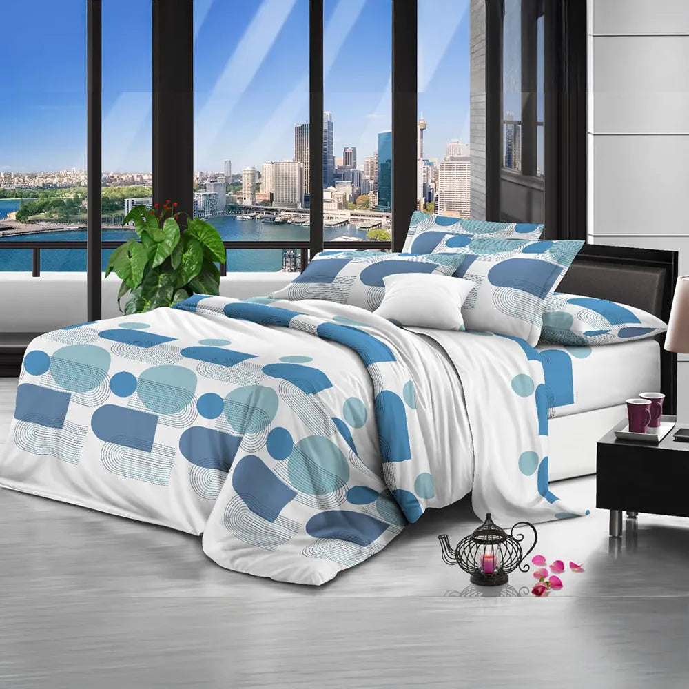 Sábana Majestic Imperial Real Circulos Azul