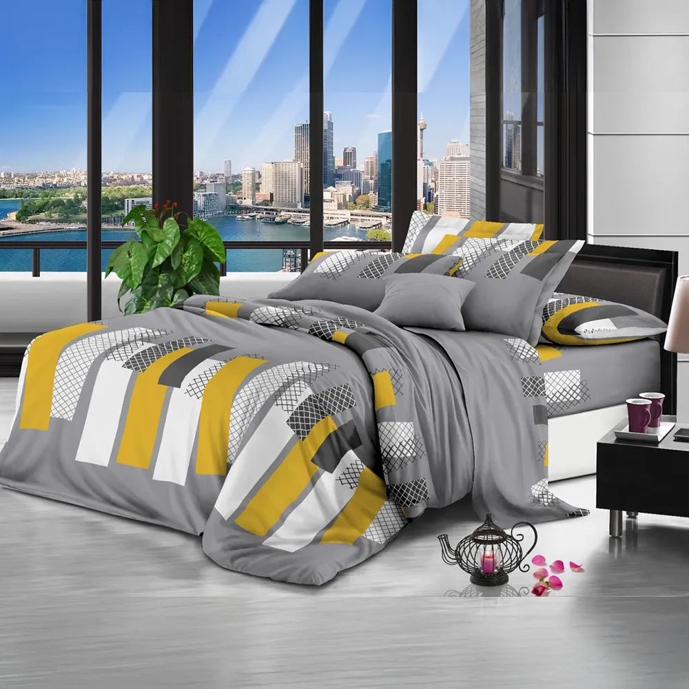 Sábana Majestic Imperial Real Triángulos Amarillos