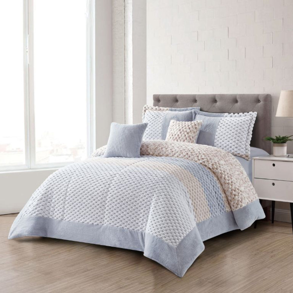 Sobrecama Cisne Blanco - Azul/Crema