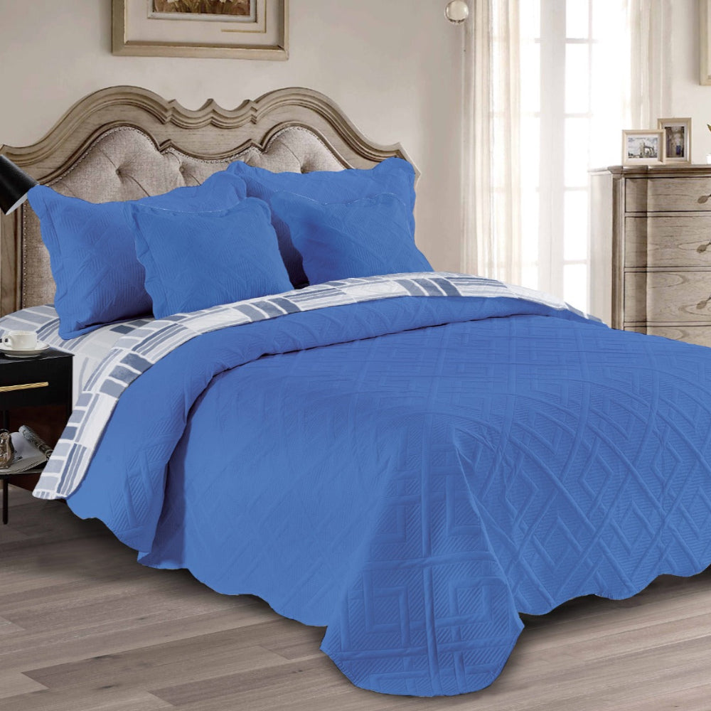 Sobrecama Majestic Imperial Doble Faz – Azul lineas