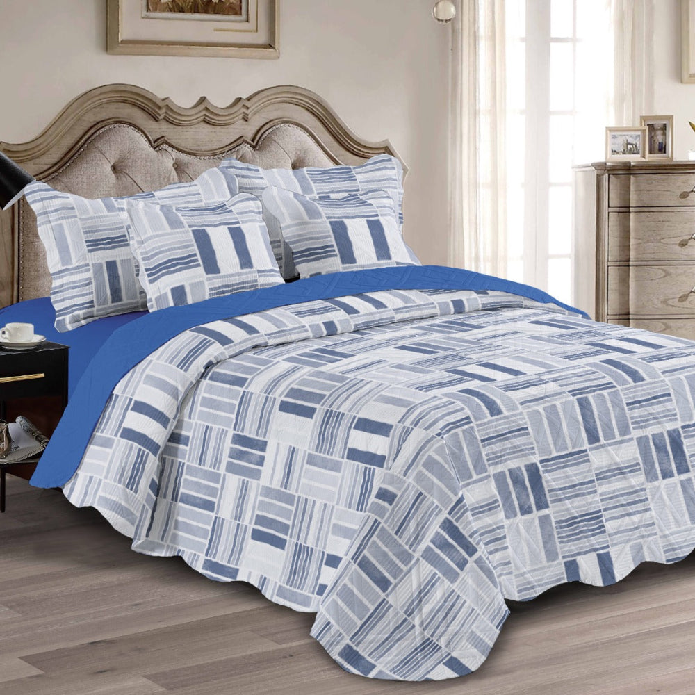 Sobrecama Majestic Imperial Doble Faz – Azul lineas
