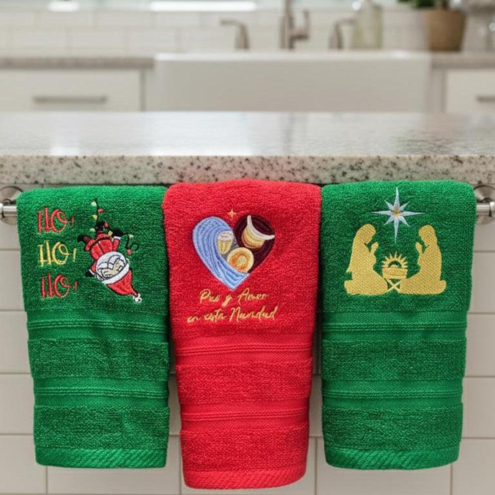 Promoción x3 Toalla de Manos Navideña