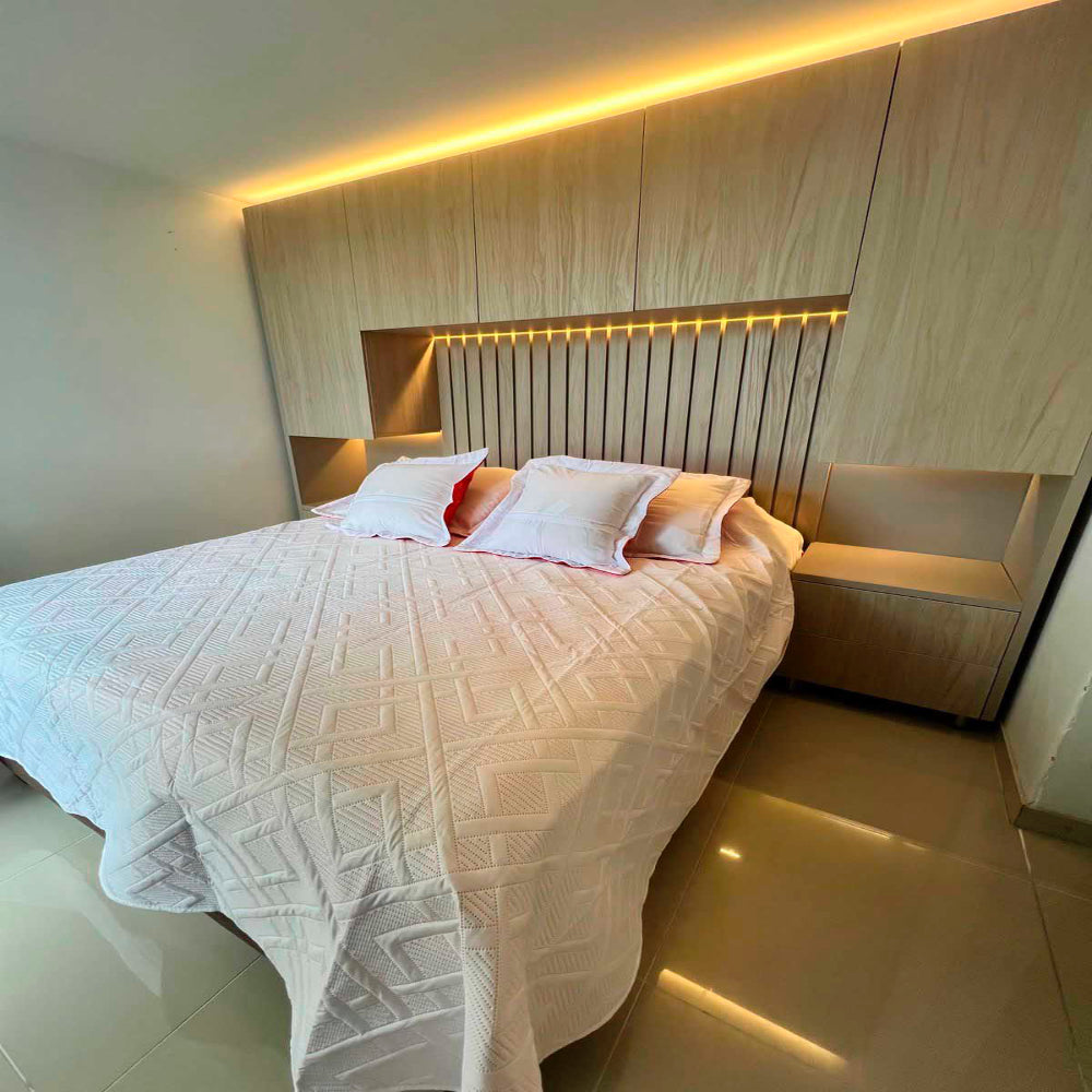 Sobrecama Doble Faz Navideño de Papá Noel Detalles Dorados