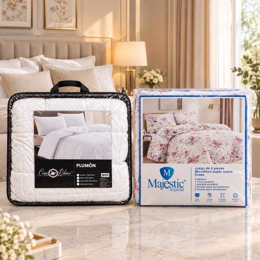 Combo Duvet Majestic Imperial + Plumón Cisne Blanco