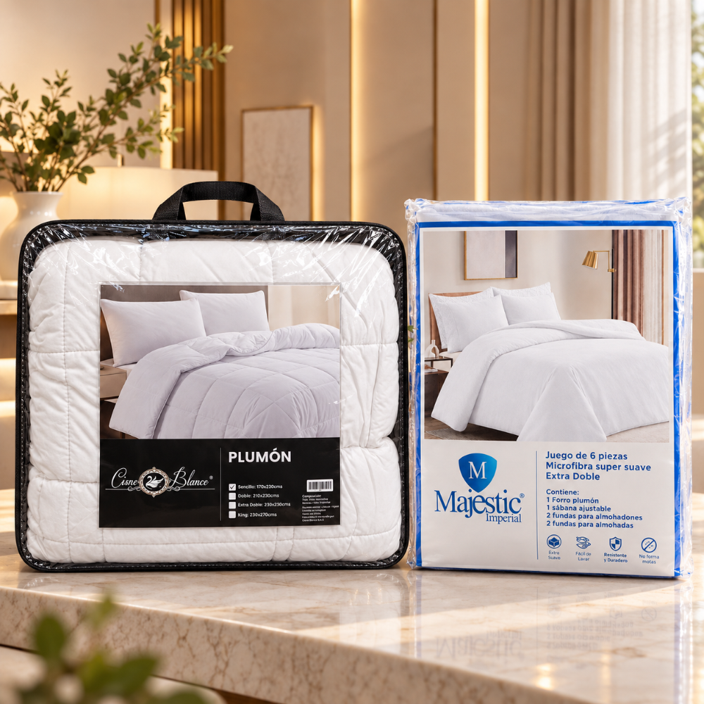 Combo Duvet Majestic Imperial + Plumón Cisne Blanco