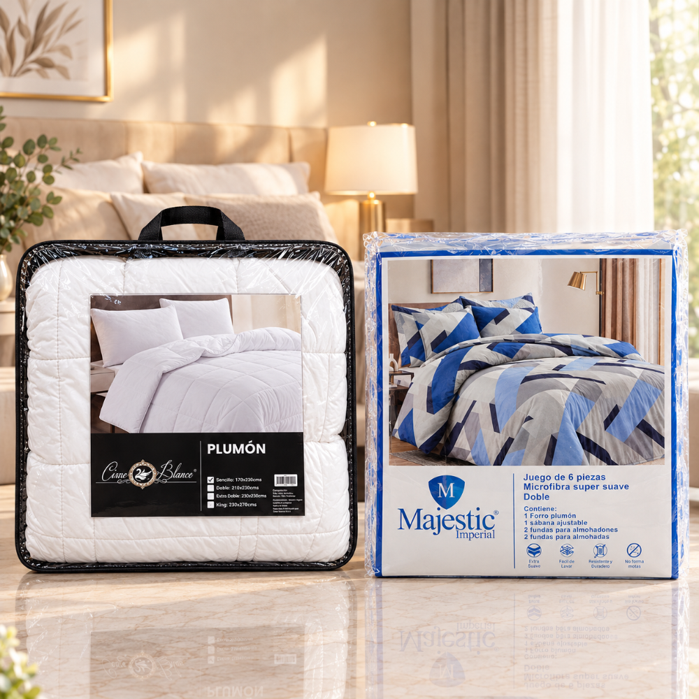 Combo Duvet Majestic Imperial + Plumón Cisne Blanco