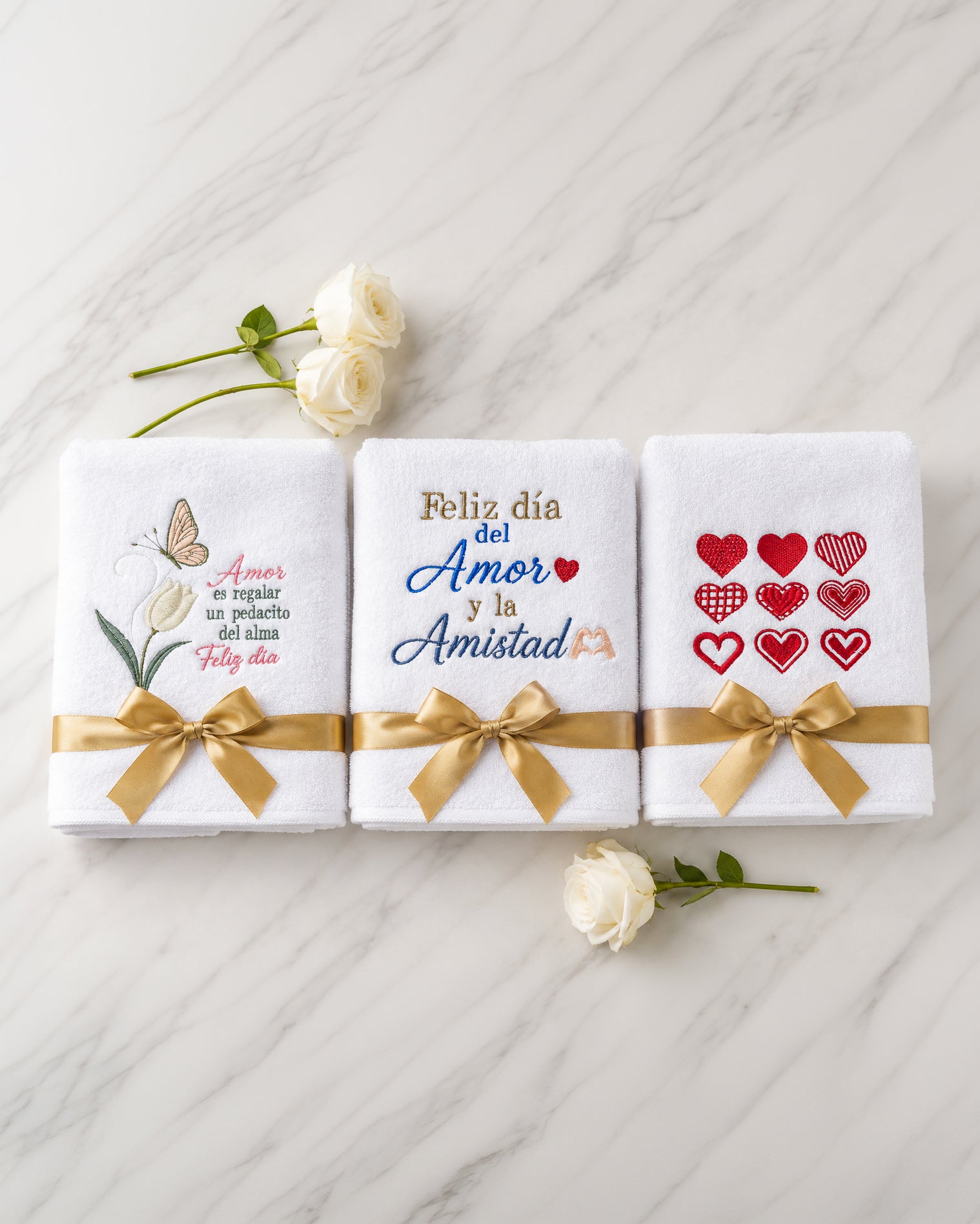 Set de Toallas bordadas Amor y Amistad