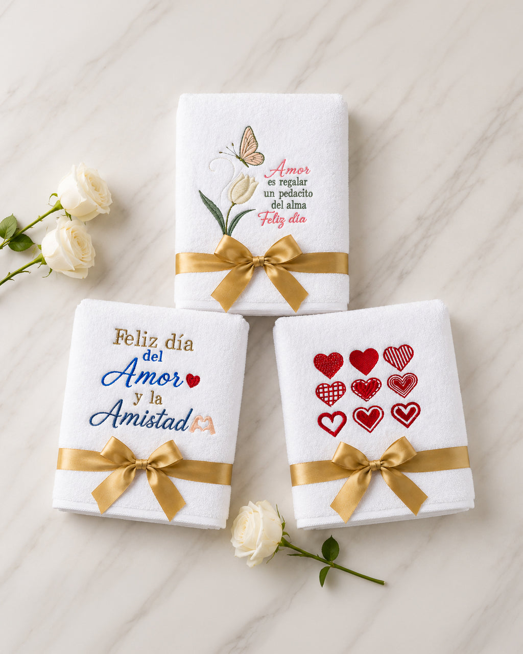 Set de Toallas bordadas Amor y Amistad