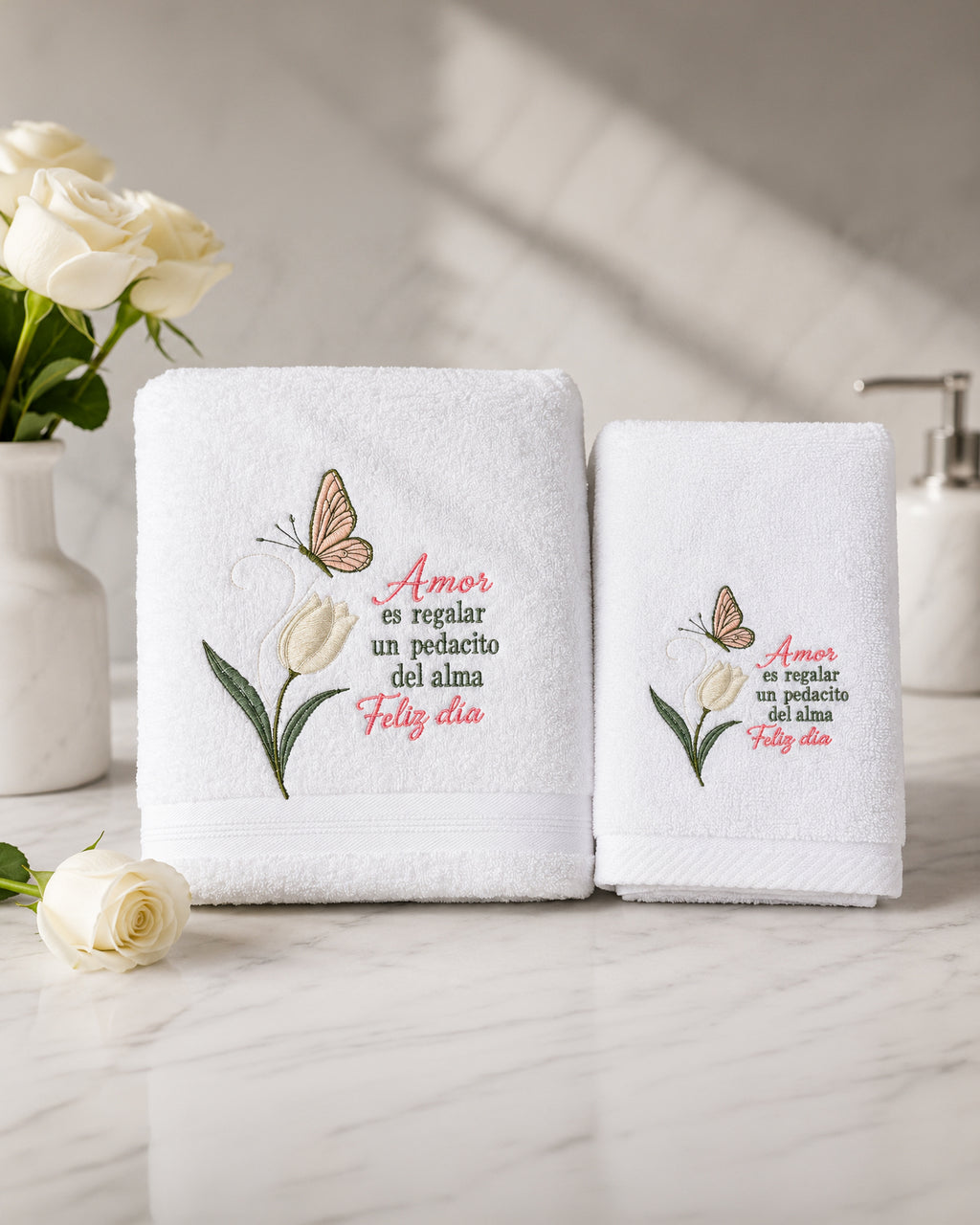 Set de Toallas bordadas Amor y Amistad
